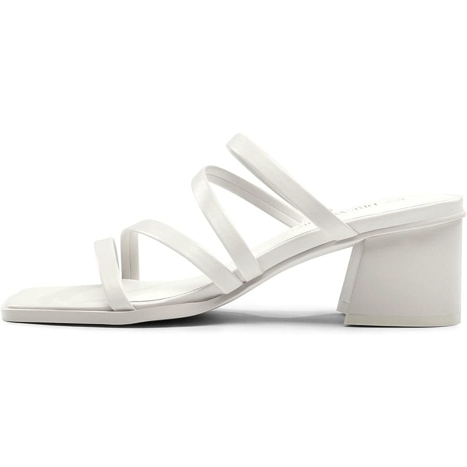 Dream Pairs Womens Size 8 White Strappy 2.5" Block Heel Open Toe Sandal Shoes