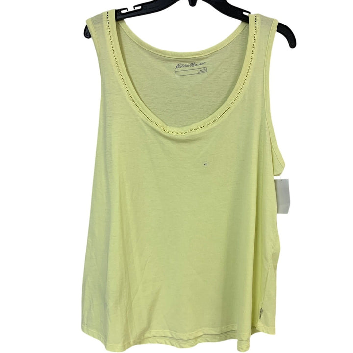 2 New Eddie Bauer Womens XL Blue Yellow Fav Scoop Coast Cimb Ladder Tank Tops