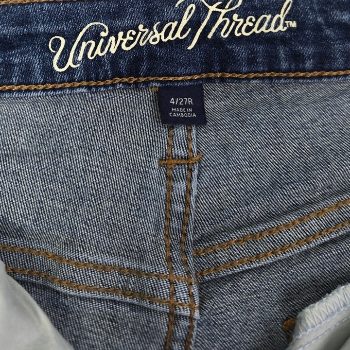 Universal Thread Womens 4 High Rise Skinny Factory Distressed Denim Jeans