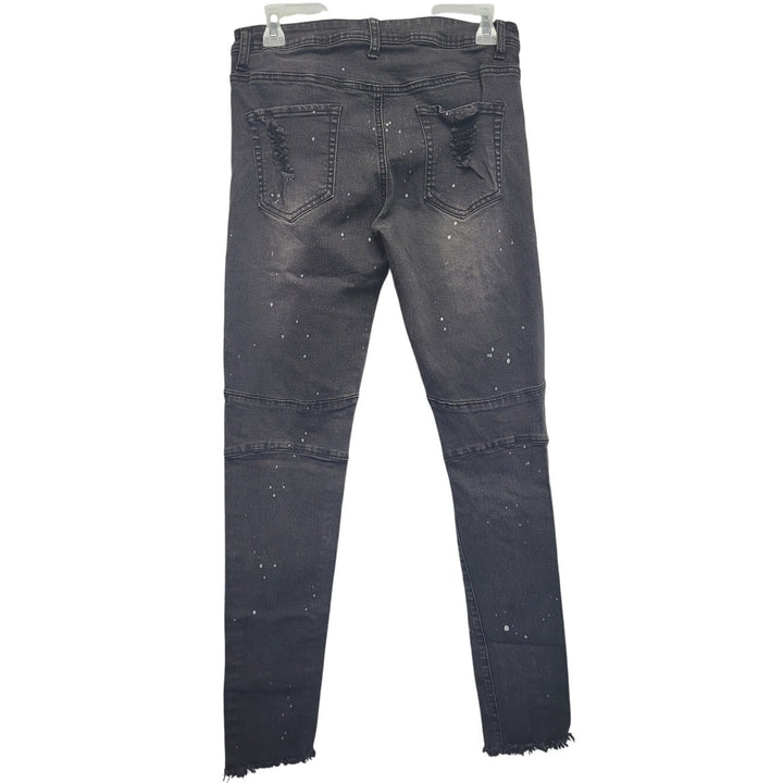RedFox Juniors Size 13 Paint Splatters Factory Distressed Ribbed Denim Jeans