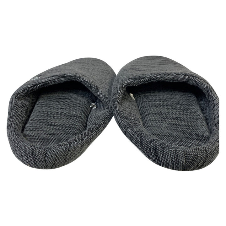 Mens Size 9-10 Gray Heathered Slippers Round Toe Slip On House Shoes