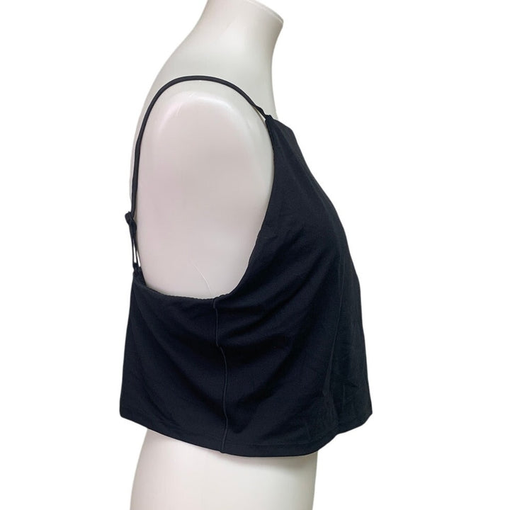 New American Eagle Womens XXL Black Thin Strap Padded Shelf Bra Cropped Swim Top