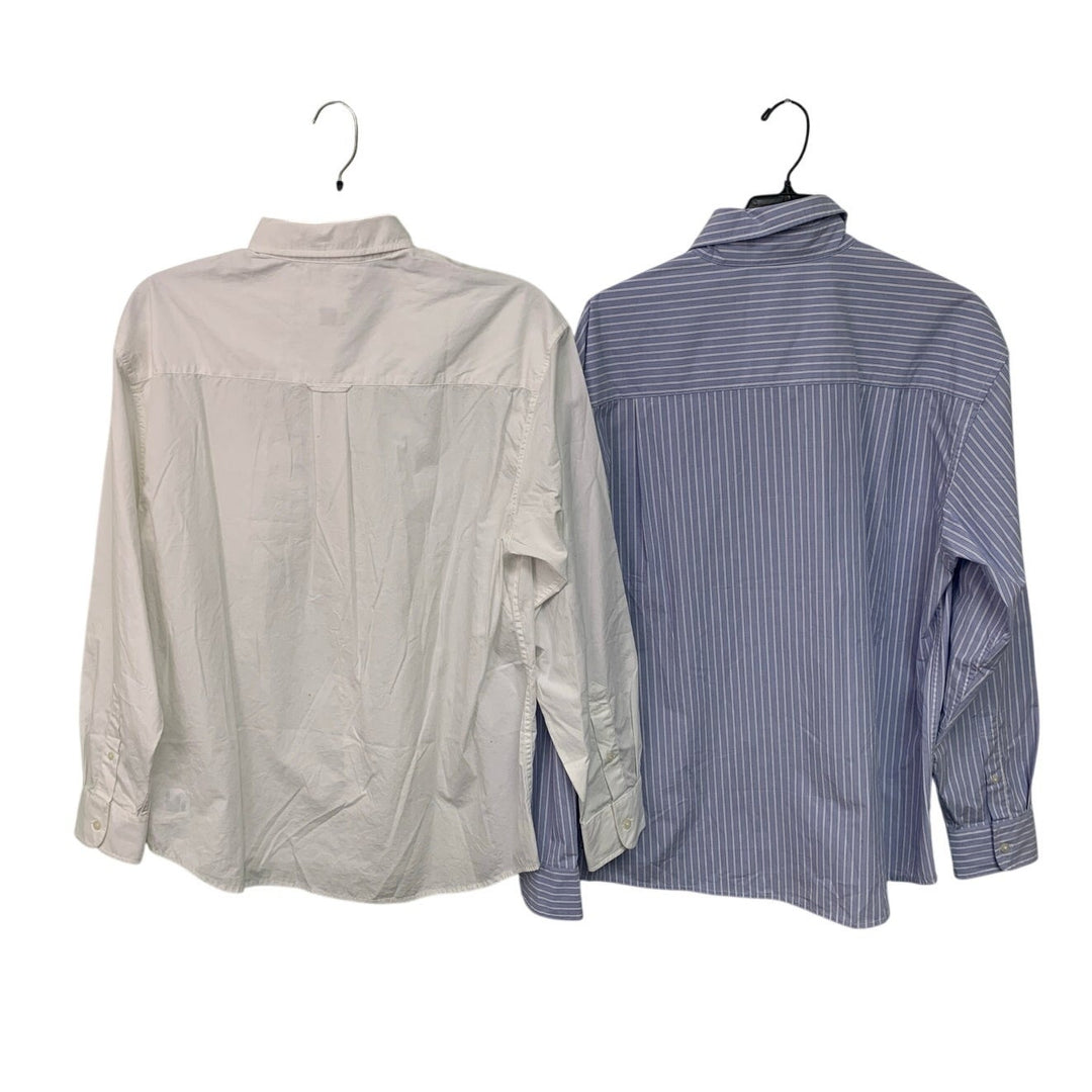 2 New American Eagle Mens Medium Long Sleeve Collared Button Up Shirts