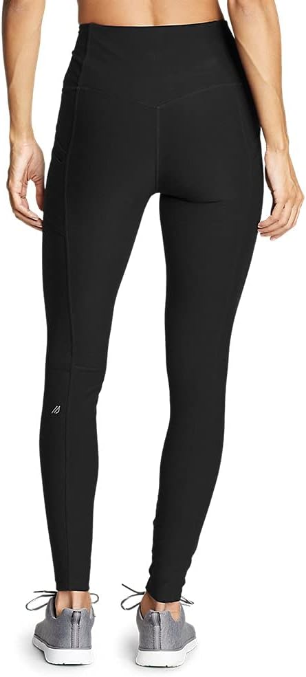 New Eddie Bauer Womens Black High Compression UPF 50+ Trail Tight Leggings
