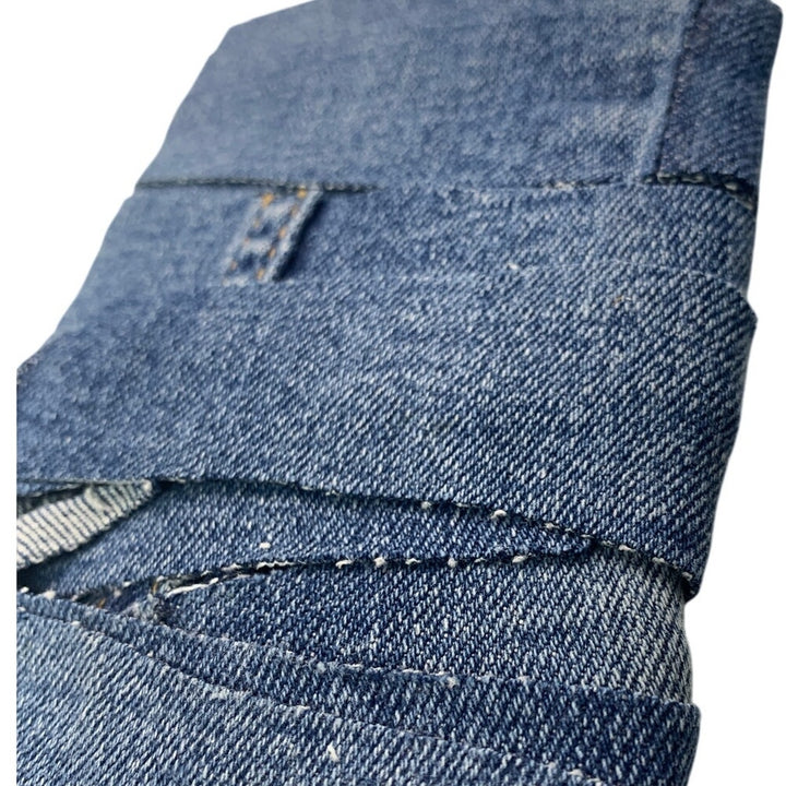 14yds Handmade Upcycled 1" Hand Cut Stretch Denim Blue Jean Craft Ribbon Yarn