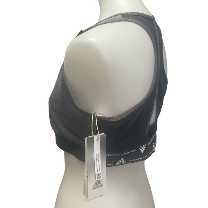 New Adidas XL 48DD Gray Medium Support Removeable Pads Training Sports Bra