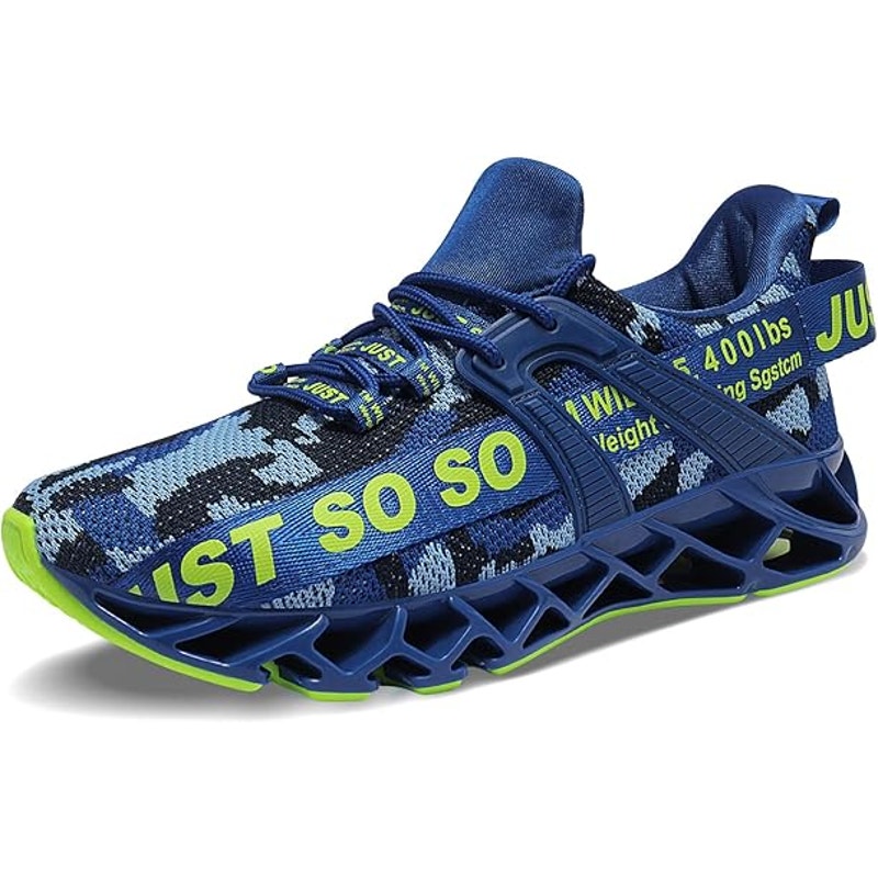 New Cokafil Mens Size 8 Blue Lace Up Blace Running Walking Athletic Shoes