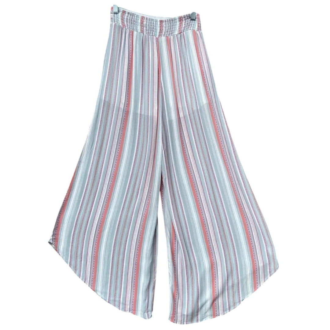 NWT New Mi Ami Womens Medium Striped Fluid Fully Lined Poly Rayon Cropped Pants