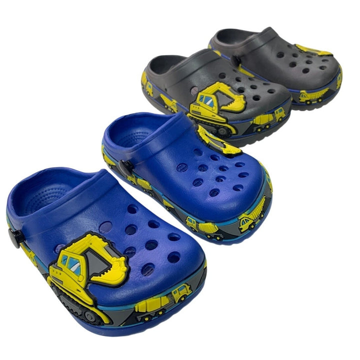 FolHaoth Toddler Boys Size 8/8.5 Clogs Cartoon Excavator Pattern Slip On Shoes
