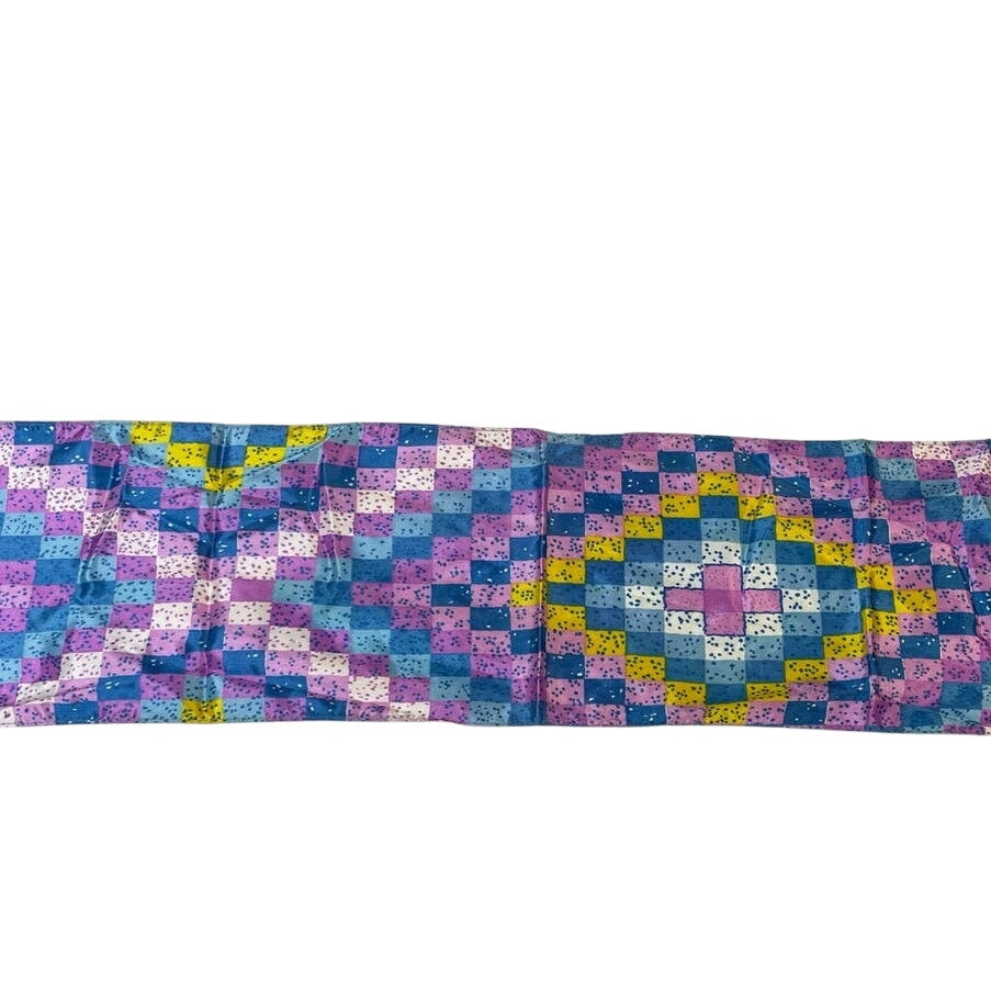 Vintage 1960s Mod Geometric Squares 34" by 8" Rectangular Acetate Neck Scarf