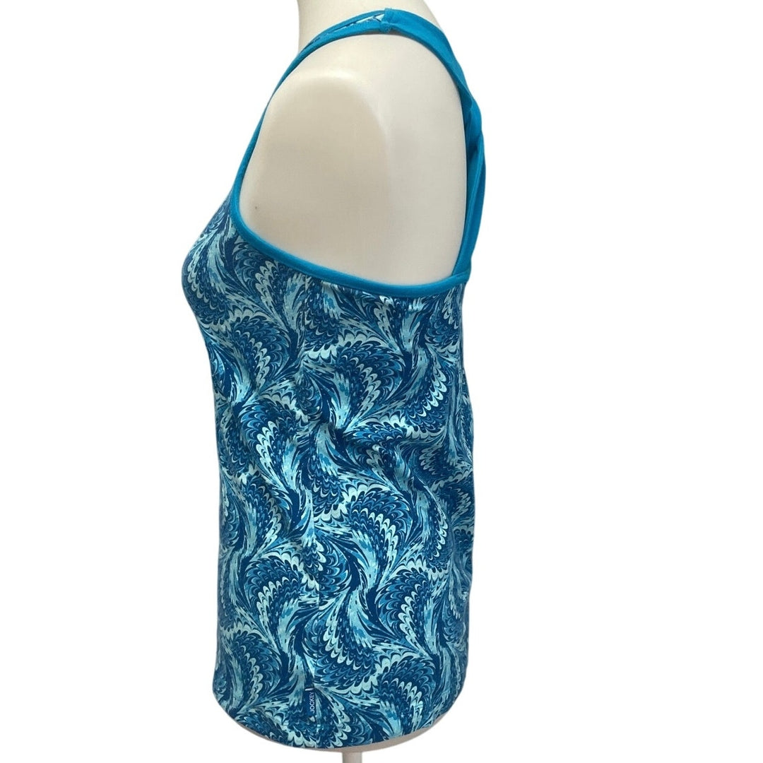 Jockey Womens Medium Cotton Blend Tank Shelf Bra Workout Exercise Yoga Top