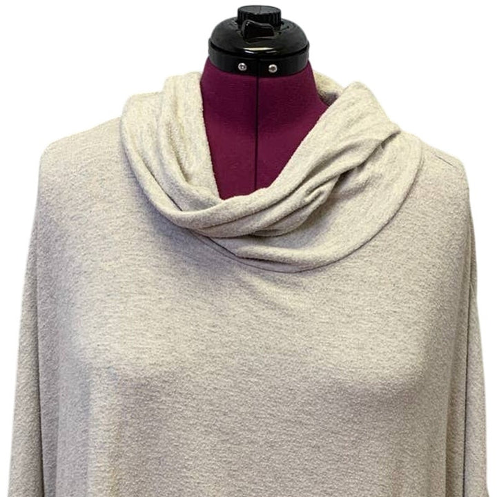 Terra &amp; Sky 2X Cowl Neck Batwing Rayon Blend Closed Sides Throw It On Poncho