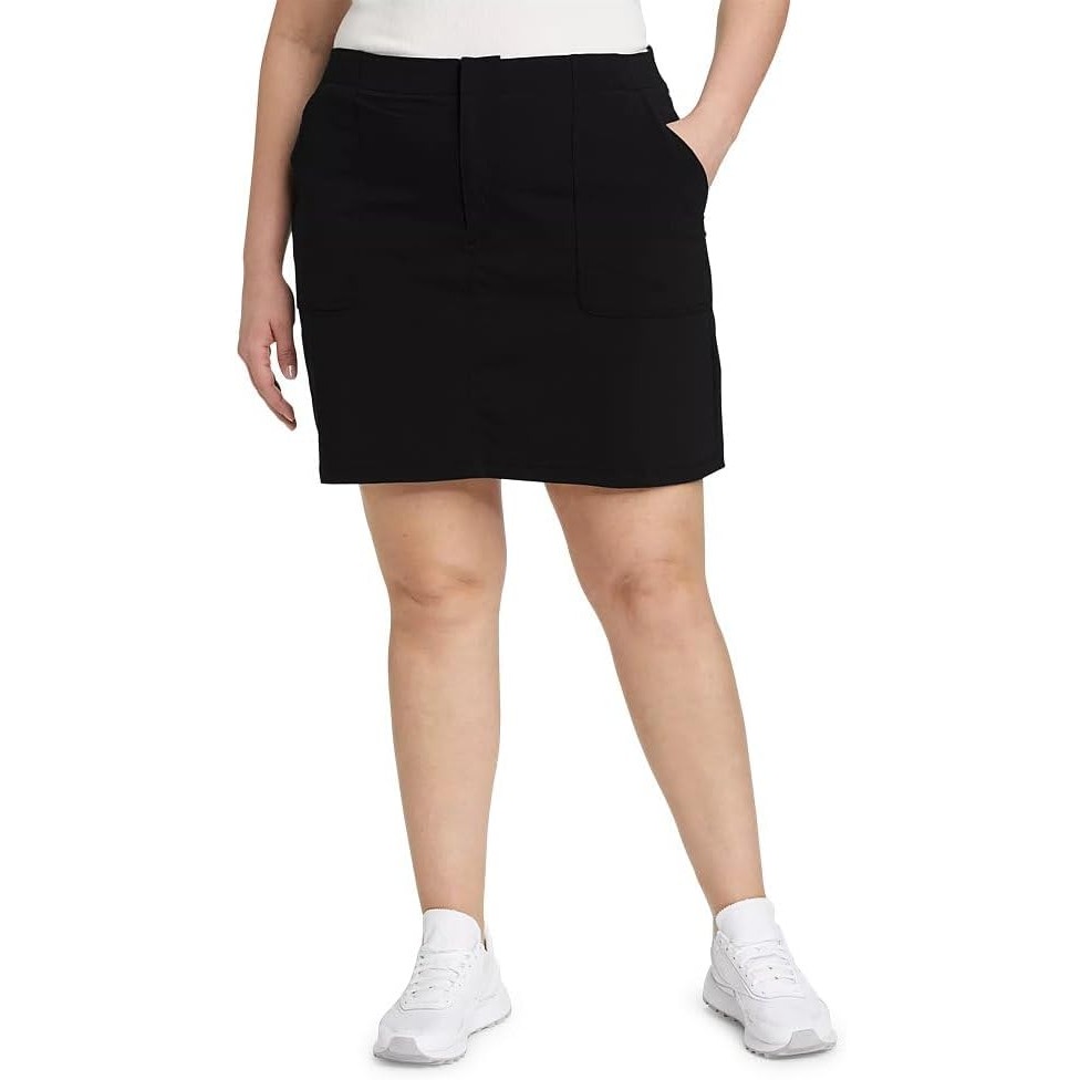 New Eddie Bauer Womens Size 16 Black Horizon UPF 50 High-Rise Skort Zip Pockets