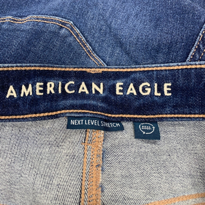 New American Eagle Womens Size 8 Distressed Ripped Denim Blue High Rise Jeggings