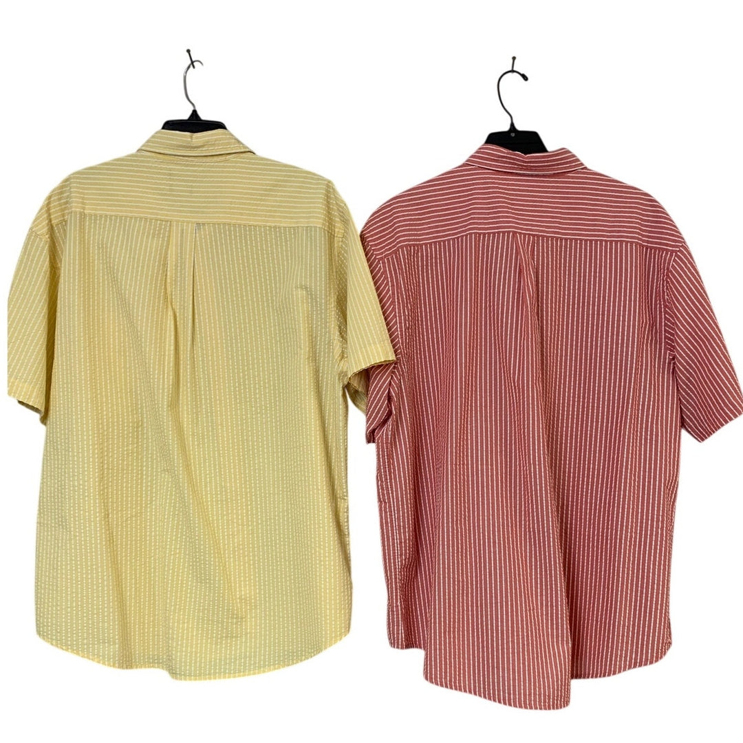 Lot of 2 Arrow Mens XL CLassic Fit Striped Long Sleeve Button Down Shirts