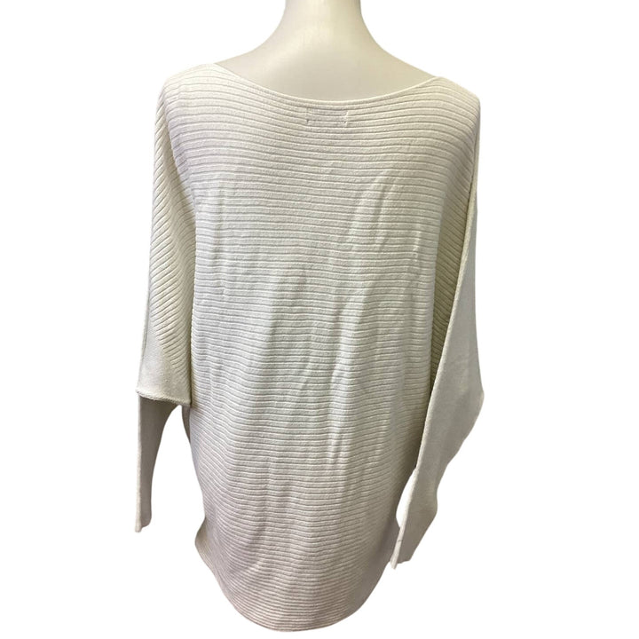 Nordstrom Large Long Sleeve Ribbed Crew Neck Organic Cotton Ecovero Sweater Top