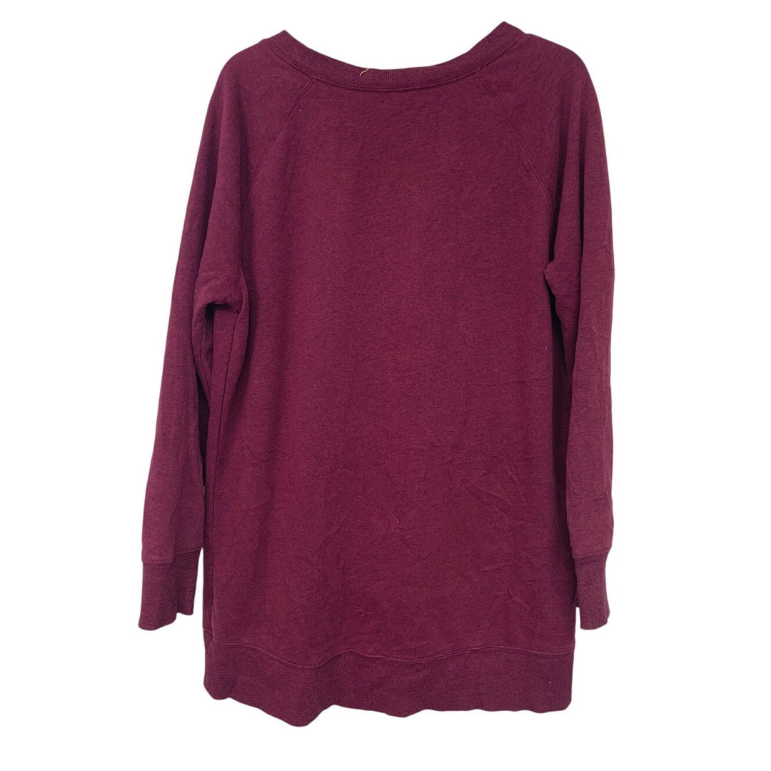 Upcycled Handprinted Womens Small Inner Peace Begins With Oversized Sweatshirt