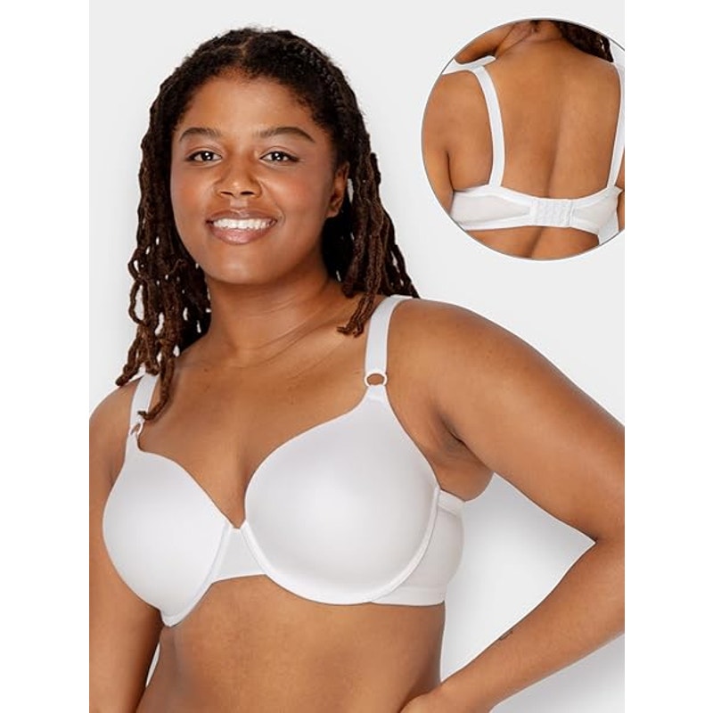 New 3-Pack Fruit of the Loom Womens 36C Black White Smooth Cotton T-Shirt Bras