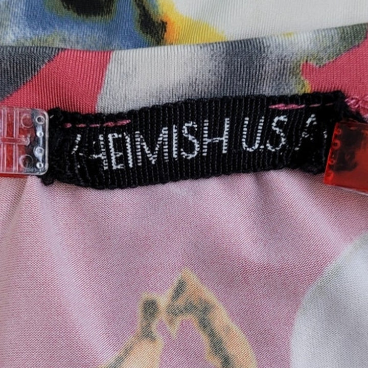 Heimish USA Womens Medium Floral Crew Neck Tee w Sequined Pocket