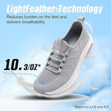 Womens Size 8.5W Wide Gray Lace Up Arch Support Air Cushion Athletic Shoes
