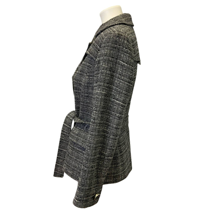 Jones New York Signature Medium Wool Blend Belted Buttoned Career Blazer Jacket