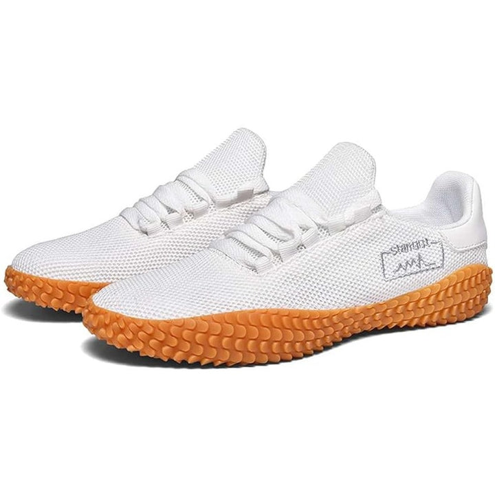 Mitvr Mens Size 12 White Mesh Lace Up Lightweight Barefoot Cross Training Shoes