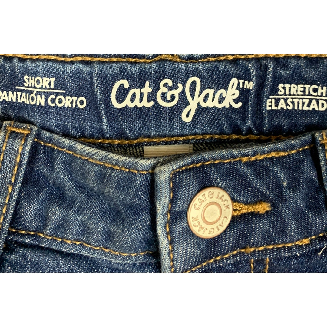 New Cat &amp; Jack Girls XS (4/5) Stretch Cotton Cutoff Denim Blue Jean Shorts