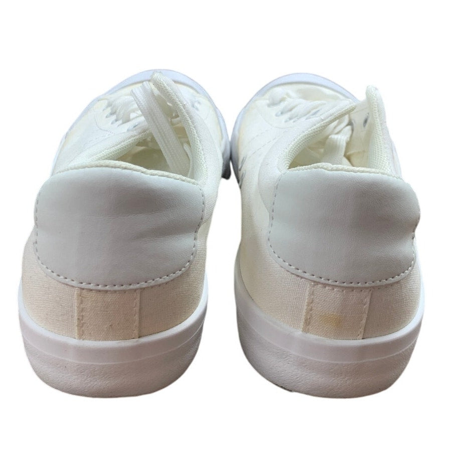 Witwatia Womens Size 10 White Canvas Sneakers Lace Up Casual Tennis Shoes