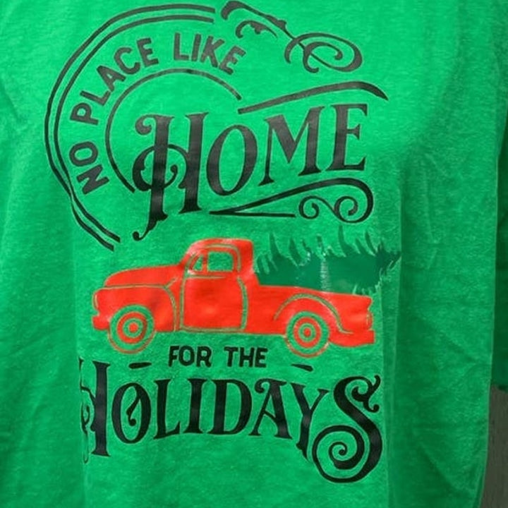 No Place Like Home For The Holidays Womens 2X Christmas 100% Cotton Tee Shirt