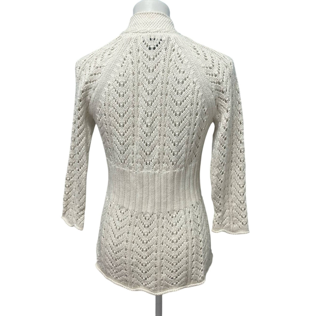 Eddie Bauer Womens Medium Long Sleeve Two Button Cotton Blend Cardigan Sweater