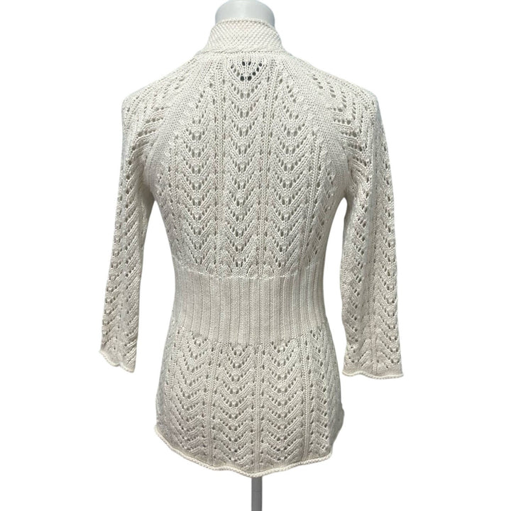 Eddie Bauer Womens Medium Long Sleeve Two Button Cotton Blend Cardigan Sweater