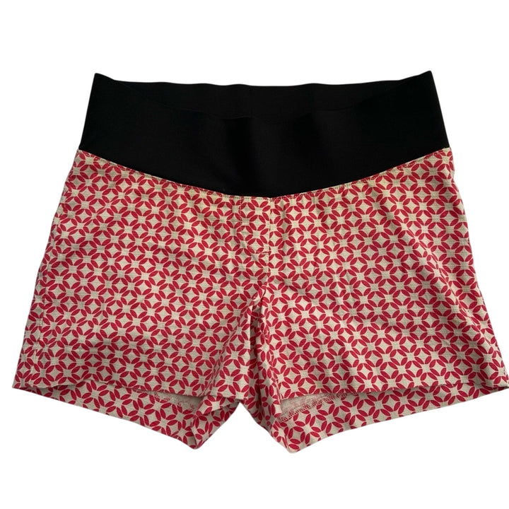 New Loft Womens Size 4M Elastic Waist Geometric Star Pattern Faux Pocket Shorts