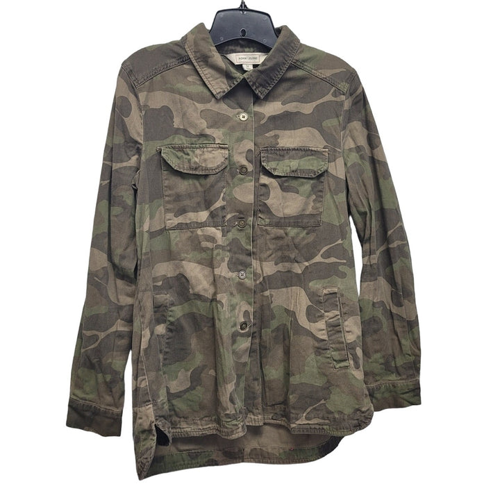 Adam Levine Mens Medium 100% Cotton Camo Long Sleeve Button Up Jacket