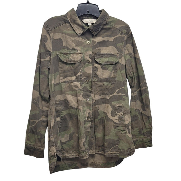 Adam Levine Mens Medium 100% Cotton Camo Long Sleeve Button Up Jacket