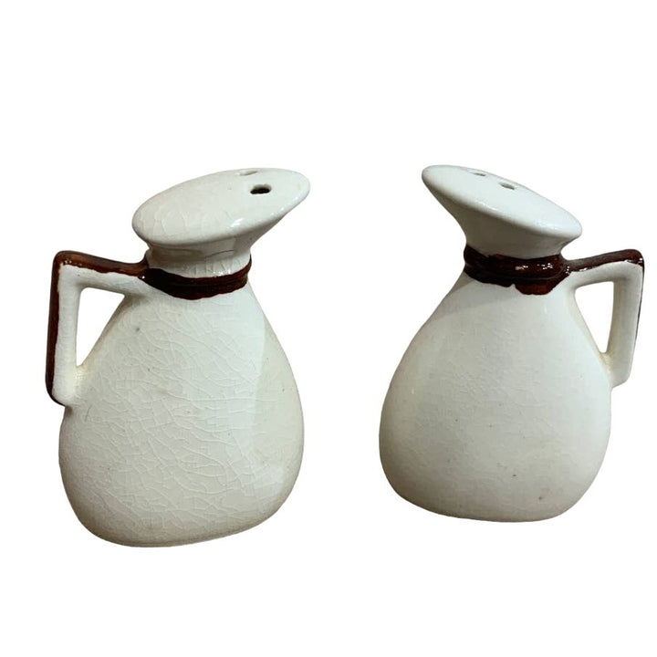 Vintage Japan Dainty Handpainted Ceramic Floral Pitcher Salt Pepper Shaker Set