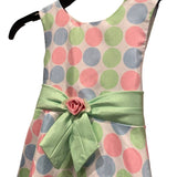 George Girls 6X Easter Spring Wedding Sleeveless Polka Dot Ribbon Belt Dress