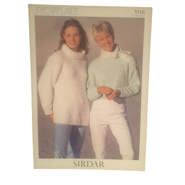 New Sirdar 5516 Snowflake Ladies Pullover Cropped Sweater Knitting Pattern