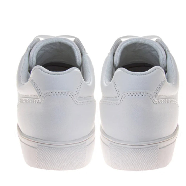 Perry Ellis Mens Size 12 White Faux Leather Lace Up Low Top Sneaker Shoes