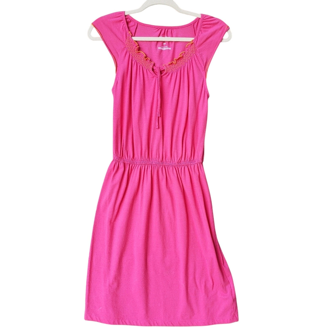 Old Navy Womens Small Cotton Blend Pink Elastic Waist Sleeveless Blouson Dress