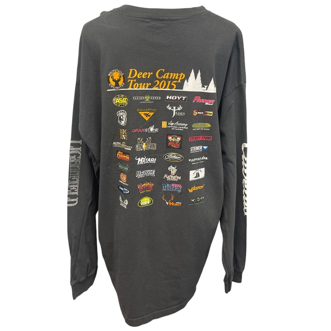 Alstyle Mens 2XL 100% Cotton 2015 Deer Camp Long Sleeve Crew Neck Tee Shirt