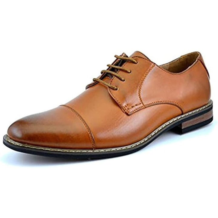 Bruno Marc Mens Size 10.5 Chestnut Brown Classic Oxford Wingtip Lace Up Shoes