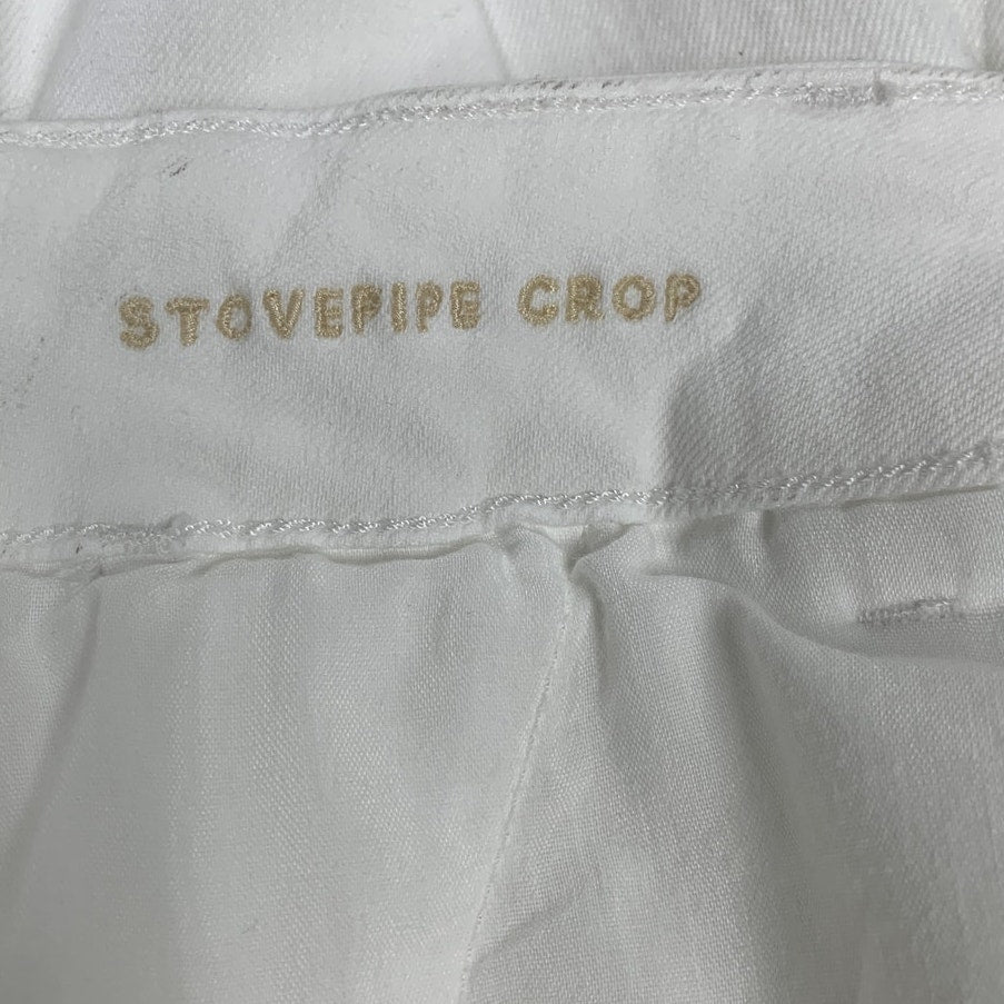 New American Eagle Womens Size 4 White Cotton Blend Stovepipe Crop Denim Jeans