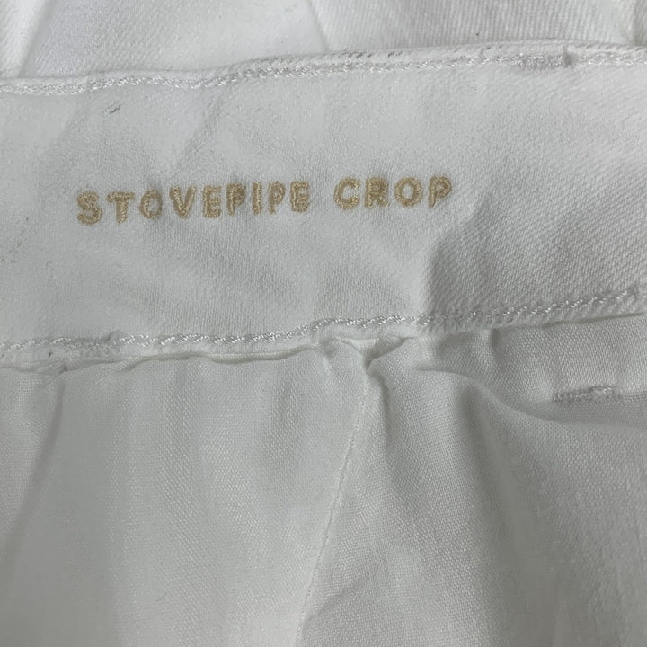 New American Eagle Womens Size 4 White Cotton Blend Stovepipe Crop Denim Jeans