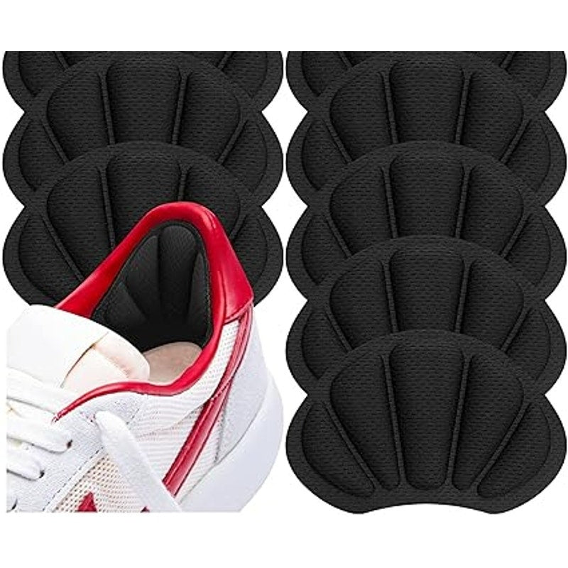 New 6 Piece Black Self Adhesive Mesh Cushion Padded Back Of Heel Shoe Inserts