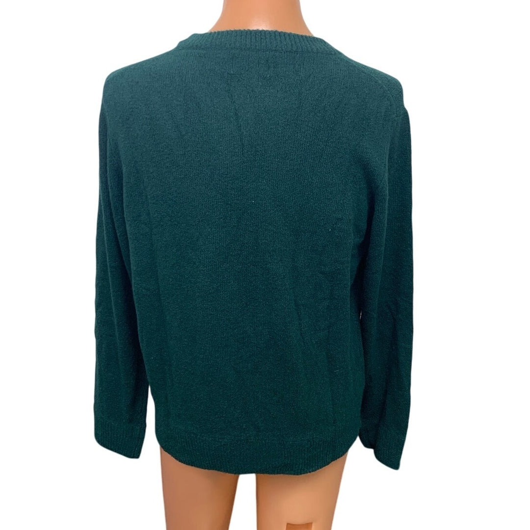New American Eagle Mens Medium Long Sleeve Cotton Blend Crew Neck Green Sweater