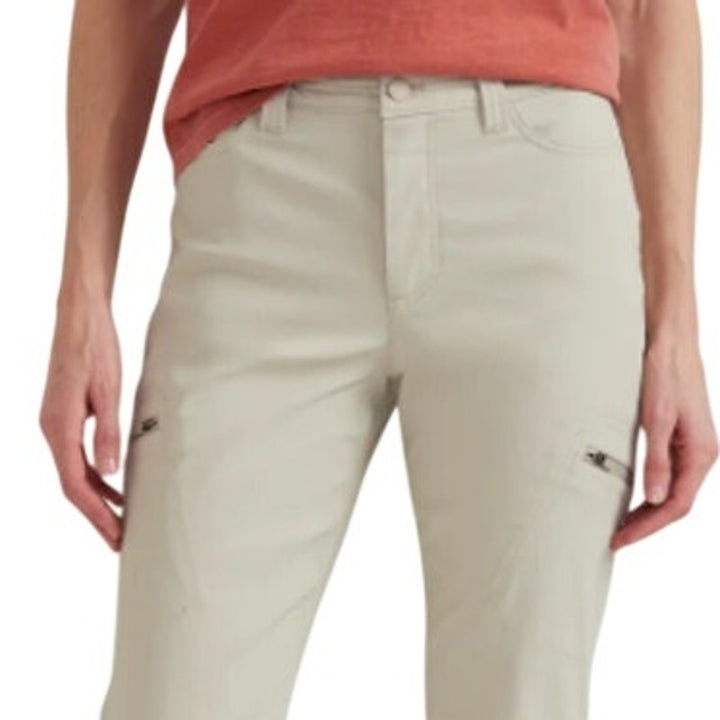 New Eddie Bauer Womens Size 0 Pumice Light Khaki UPF50+ Mid Rise Rainier Pants