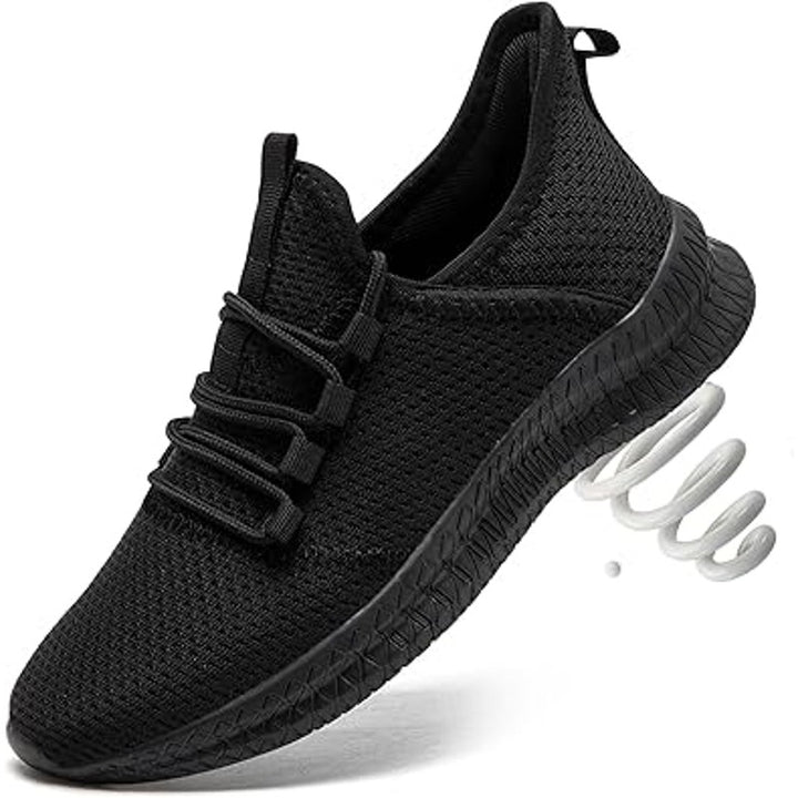 New Qujgs Womens Size 10 Black Breathable Mesh Lace Up Athletic Sneaker Shoes