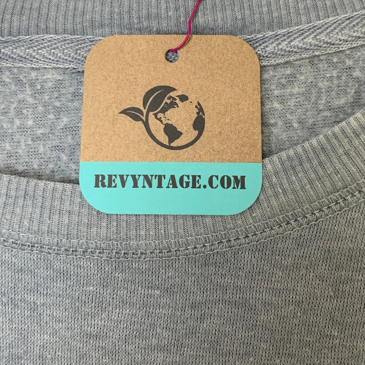 Upcycled Hand Printed Women Large Gray Jesus Be The Light Lightweight Sweatshirt