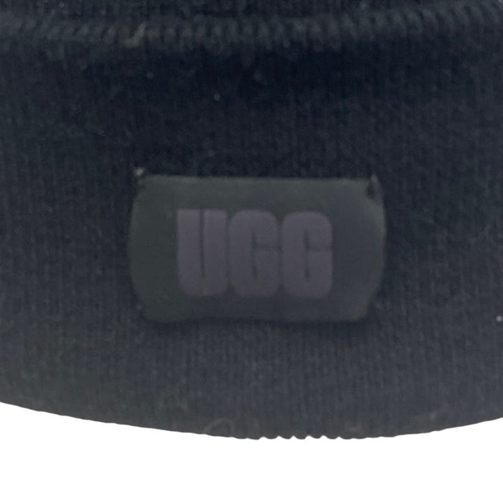 UGG Mens One Size Black Knit Polyester Blend Stocking Folded Brim Hat Cap