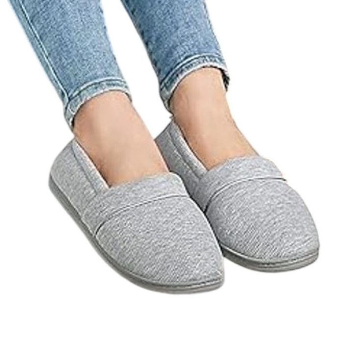 HomeTop Womens Size 8 Gray Comfy Loafer Lightweight Memory Foam House Slippers